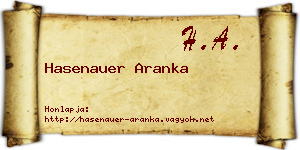 Hasenauer Aranka névjegykártya