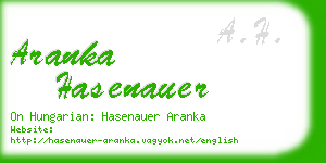 aranka hasenauer business card